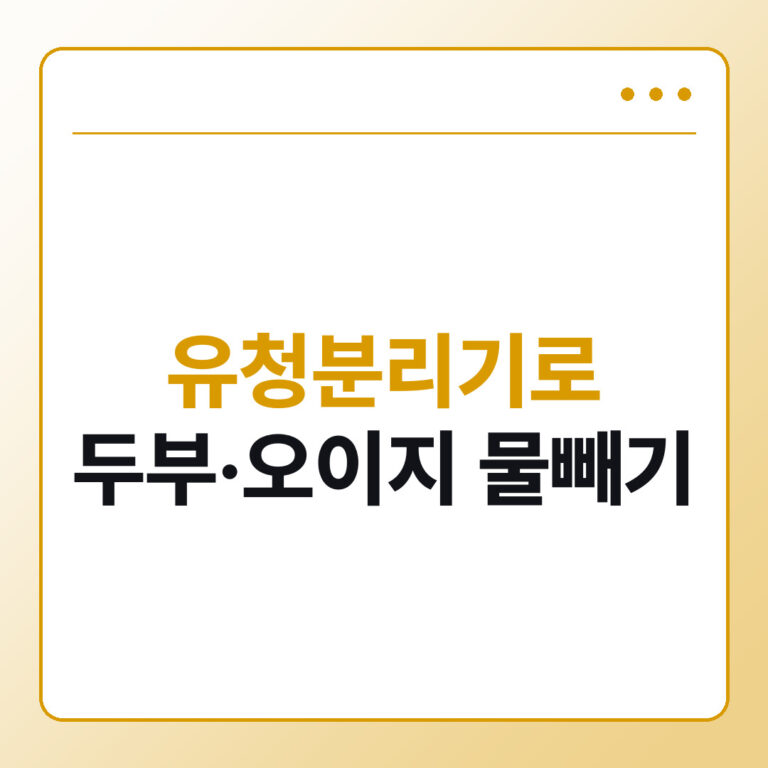 다이소 유청분리기 두부 오이지 물빼기 활용법