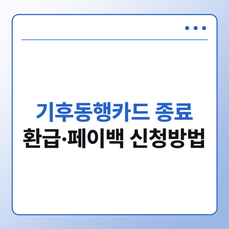 기후동행카드 종료, 환급·페이백은 어떻게