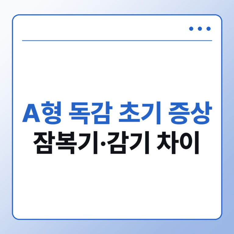 A형 독감 초기 증상과 잠복기, 감기와 다른 점 총정리