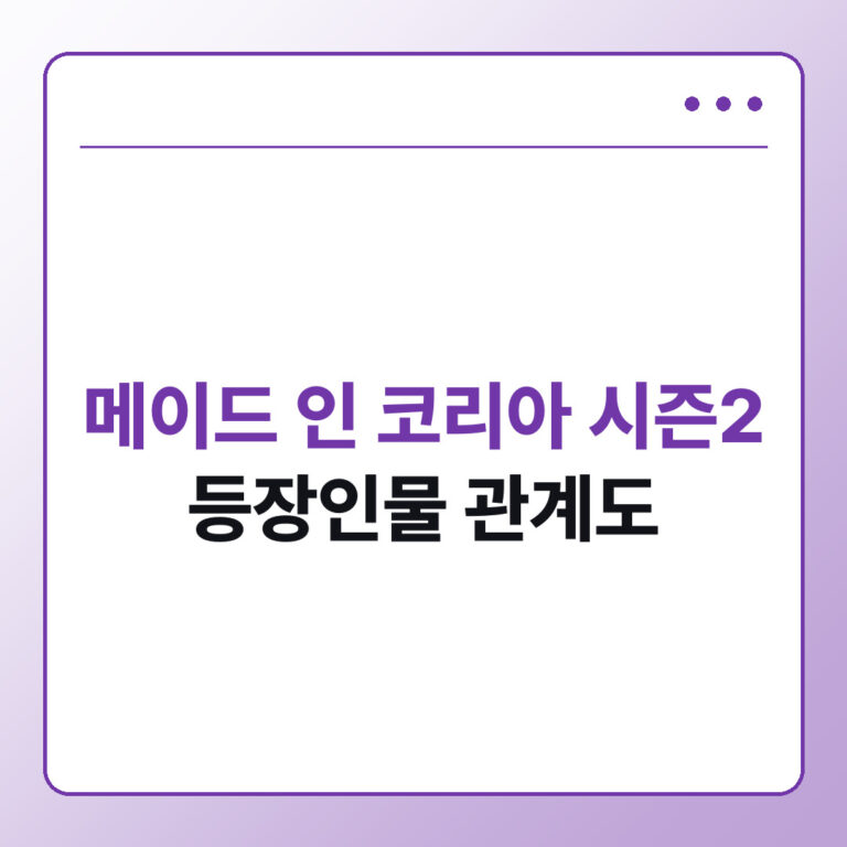 메이드 인 코리아 시즌2 등장인물 관계도와 관전포인트