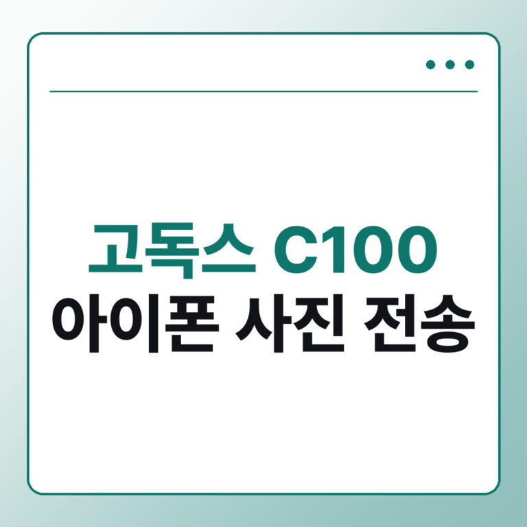 고독스 C100 아이폰 연결과 사진 전송 방법