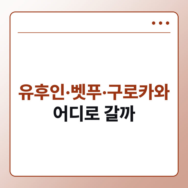 후쿠오카 근교 여행 유후인 벳푸 구로카와 비교, 2박 3일에 어디 갈까