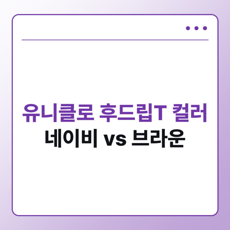 유니클로 후드립T 네이비 브라운 - 데일리피드랩