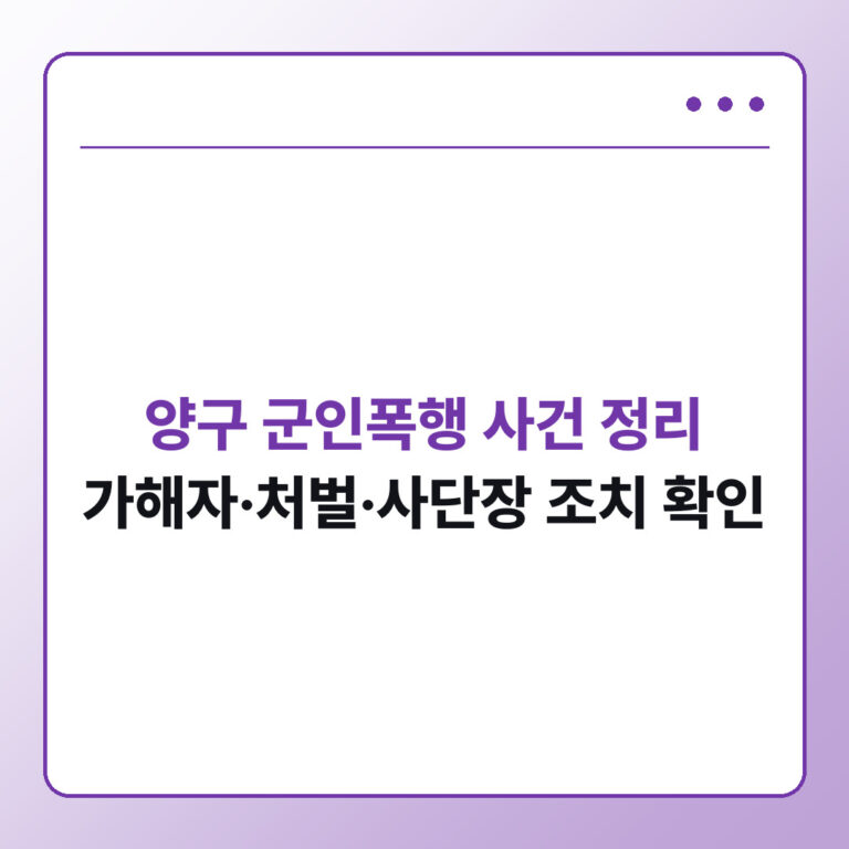 양구 군인폭행 사건 정리 - 데일리피드랩