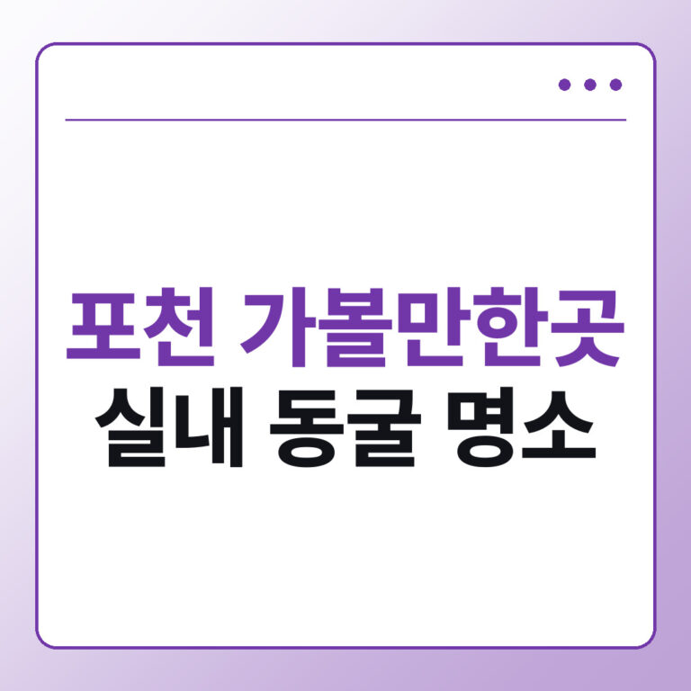 포천 가볼만한곳 실내 동굴 예술정원1999 관람 정보