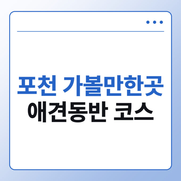 포천 가볼만한곳 애견동반 코스