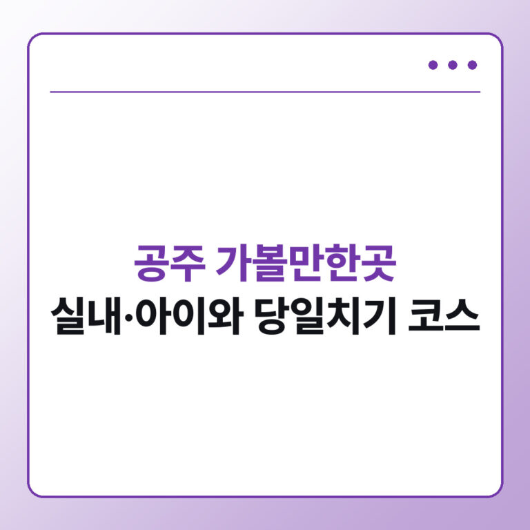 공주 가볼만한곳 실내 아이와 당일치기 코스 - 데일리피드랩