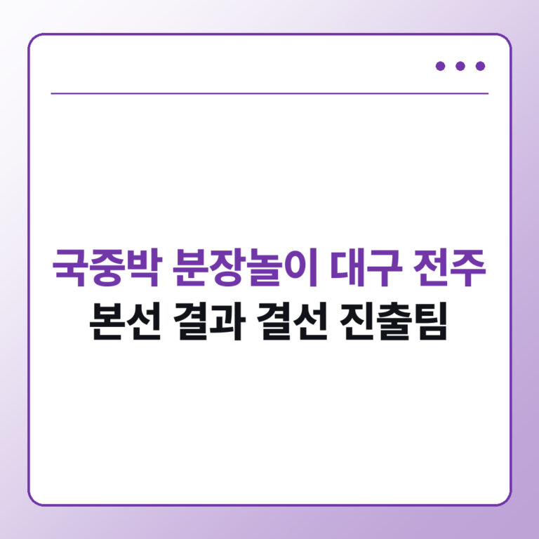 국중박 분장놀이 대구 전주 본선 결과와 결선 진출팀 정리