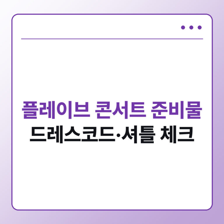 플레이브 콘서트 준비물 드레스코드 셔틀