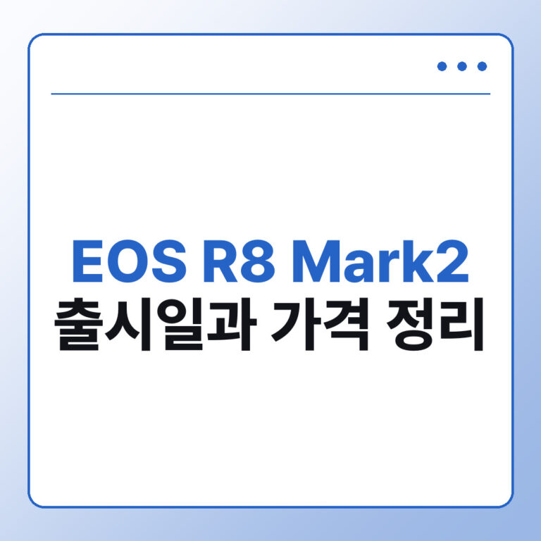 EOS R8 Mark2 출시일과 가격