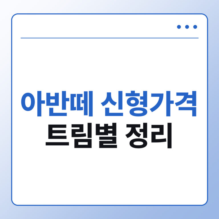 아반떼 신형가격 트림별 정리