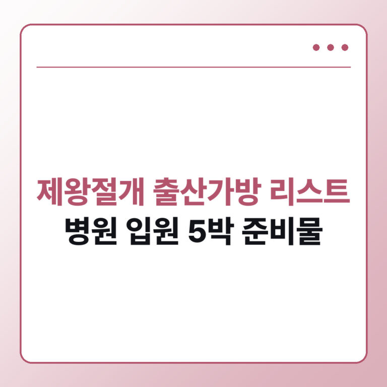 제왕절개 출산가방 리스트 병원 입원 5박 기준 - 데일리피드랩
