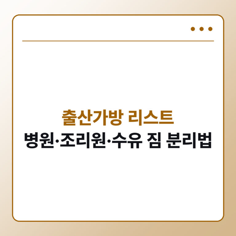 출산가방 리스트 병원 조리원 수유 다이소 보완법 - 데일리피드랩