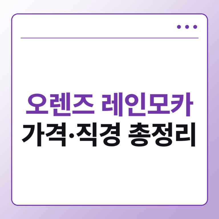 오렌즈 레인모카 가격 직경 총정리
