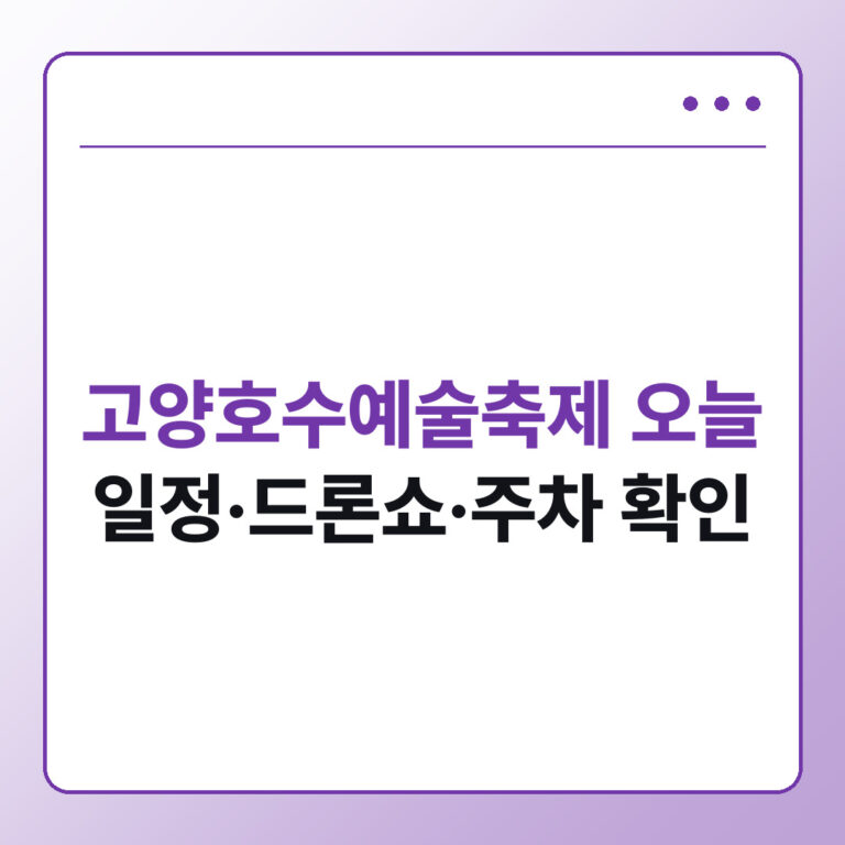 고양호수예술축제 오늘 가기 전 일정 드론쇼 주차 확인법