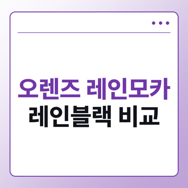 오렌즈 레인모카 레인블랙 비교